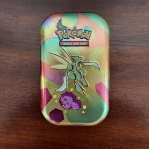 Empty Pokémon 151 Tin Scyther & Weezing Coin & Card